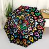 1pc Mandala, Symmetry, Colorful Umbrella with Plastic Handle,Compact & Stylish,Suitable for All Seasons YS331011