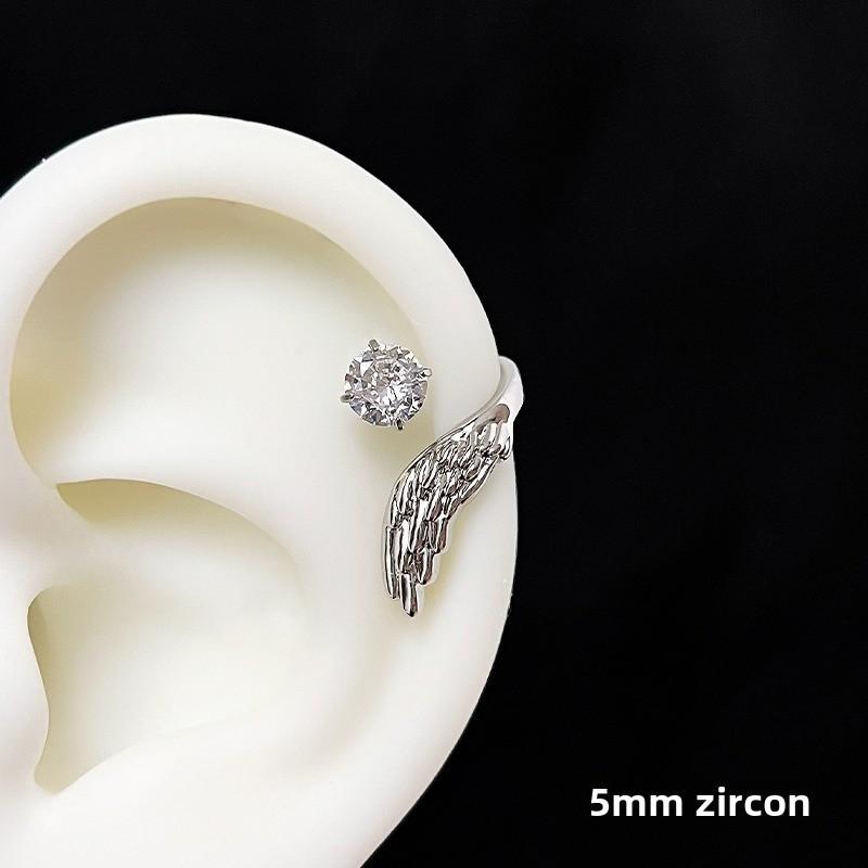 New 2025 Fashion Wing Ear Bone Nail Stud Earrings for Women Zircon Sparkling Zircon Gifts Trendy Fashion Accessory