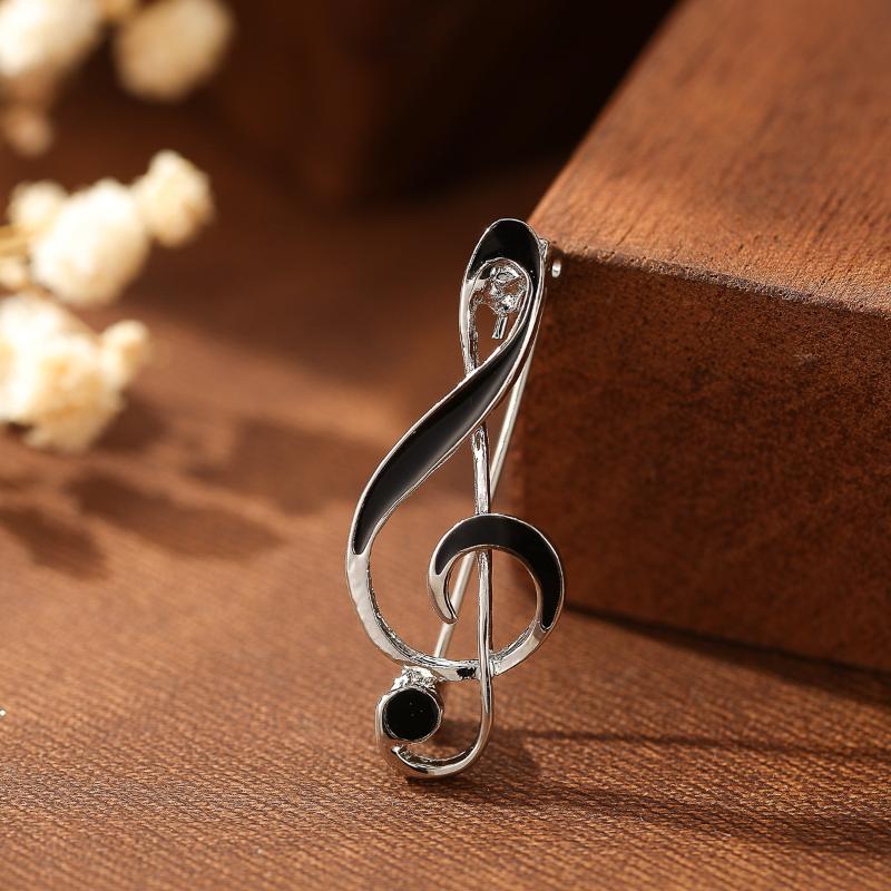 1Pz Spilla Nota Musicale Chiave di Sol Smalto Metallo Spilla Simbolo Musicale Per Donne Giacca Revers Sciarpa Gioiello Regalo