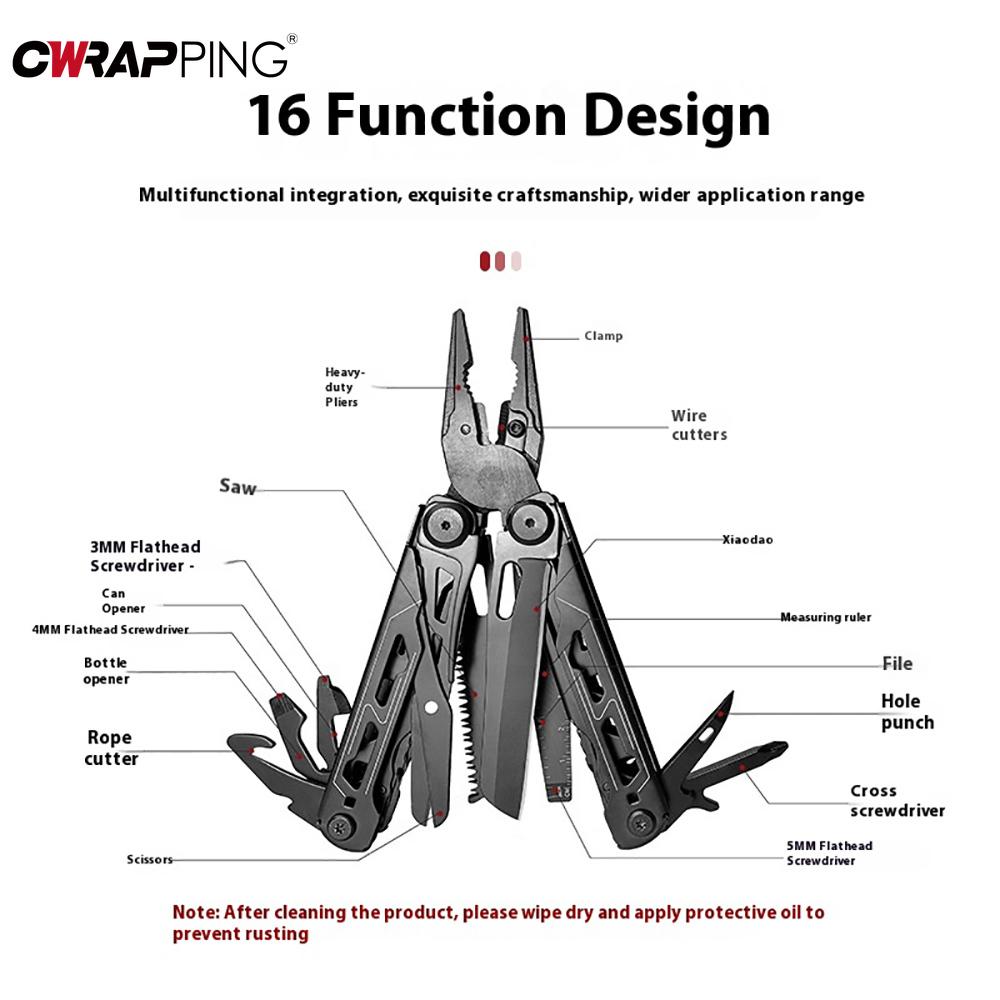 28 In 1 Car Camping Multitool Multi Foldable Stainless Steel Plier Wire Stripper Outdoor Mini Portable Hand Tools Knife Scissors