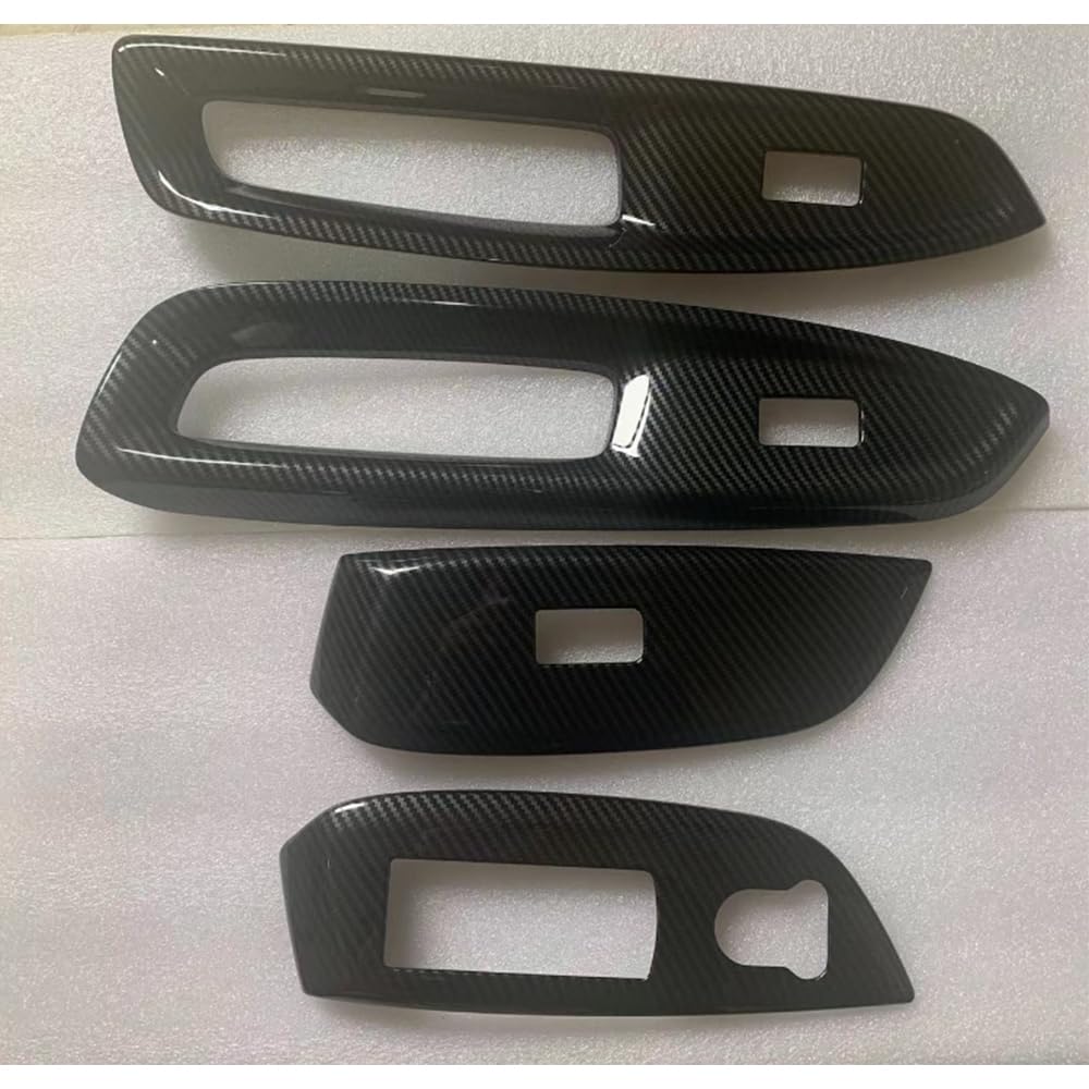 Honda Fit Generation GR Interior Door Window Button Switch Panel Covers and Garnishes Carbon Fiber (4th Series) (Black Finish)