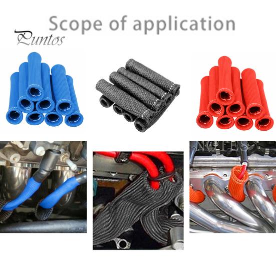 8Pcs Profissional Acabamento Fino Espessado Protetor de Vela de Ignição Vela de Ignição Proteção Térmica Manga Isoladora Acessórios Automotivos
