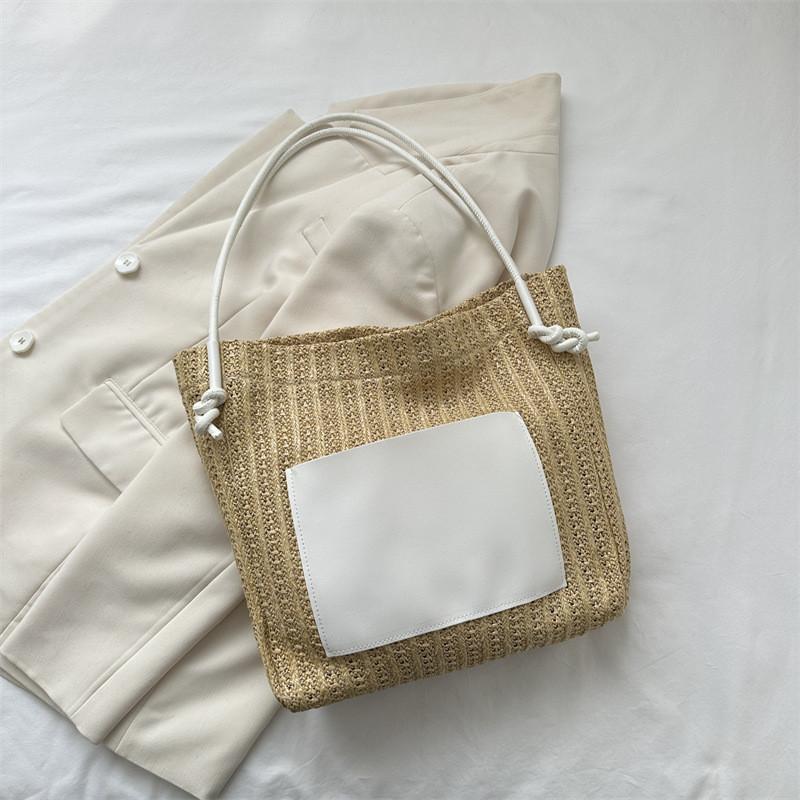 Fashionable Retro Woven Medium Sized Tote Bag For Everyday Use In Various Colors