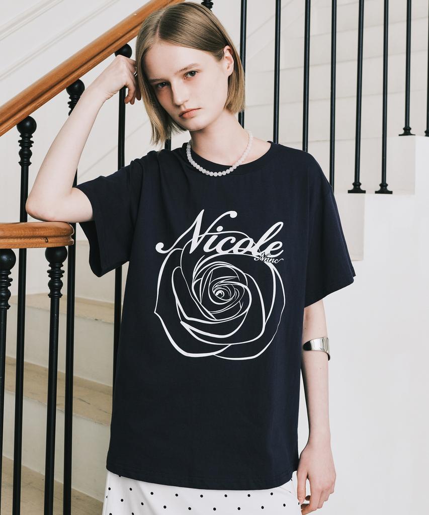 Nigaennikol Nicole Rose Sleeve Top_Navy White