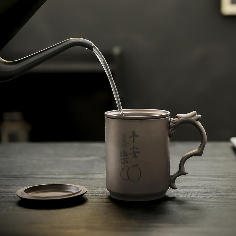 Purple Clay with Filter and Lid, Large Capacity Master , - Separation Office , Tea Brewing , Water Cup,
