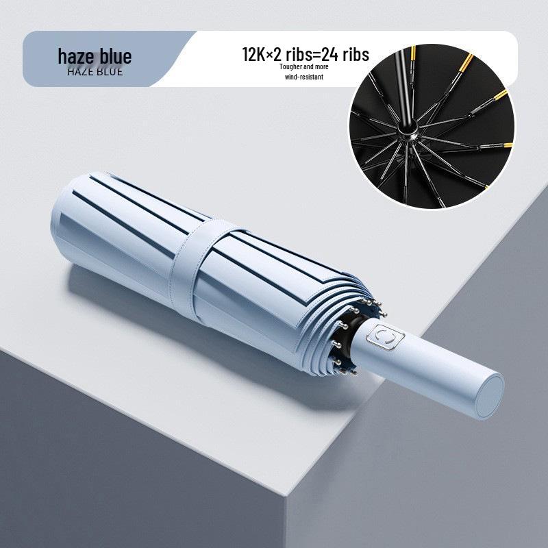 Extra Large Reinforced Automatic Sun & Rain Umbrella with Anti-UV Sunshade and Logo Print