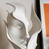 3D Printed Abstract Face Sculpture, Minimalist Embracing Bust Art Decor, Matte White Modern Luxury Home Ornament, Romantic Gift for Couples