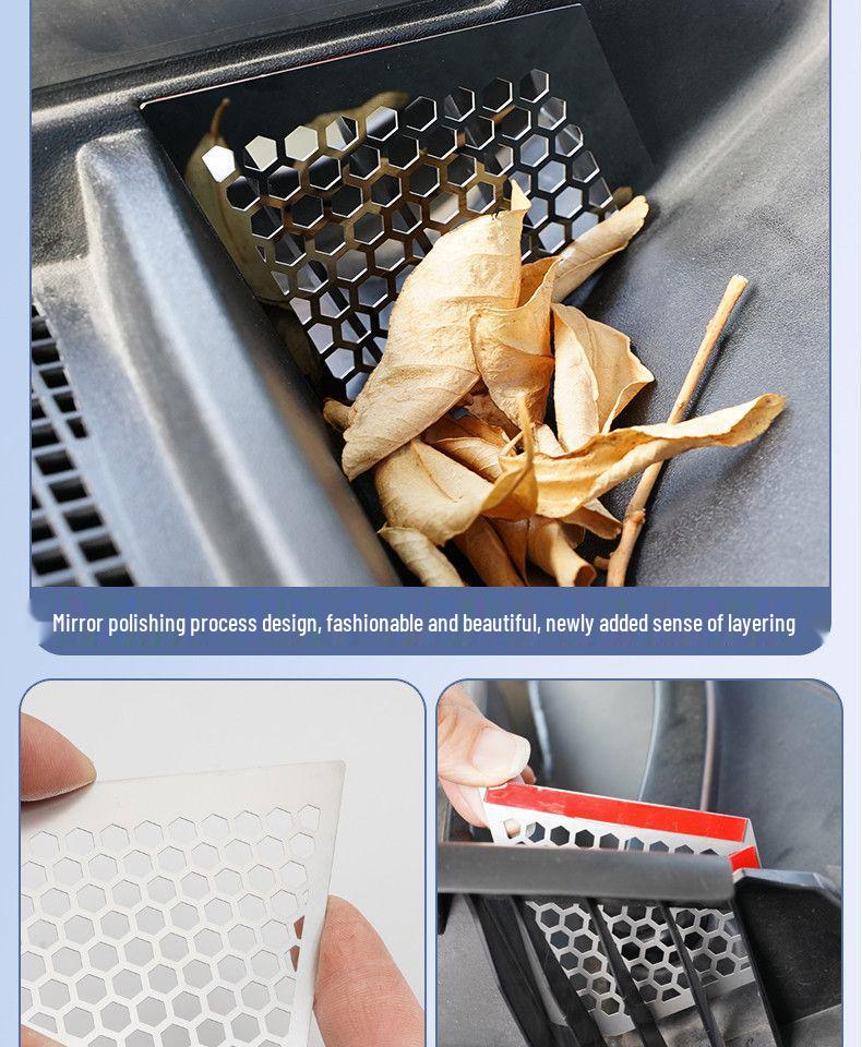 Stainless Steel Insect-Proof Anti-Clog Drain Cover for Ford Edge L Windshield Trough