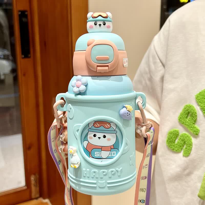OLOEY Kids 316 Stainless Steel Insulated Straw Bottle синий