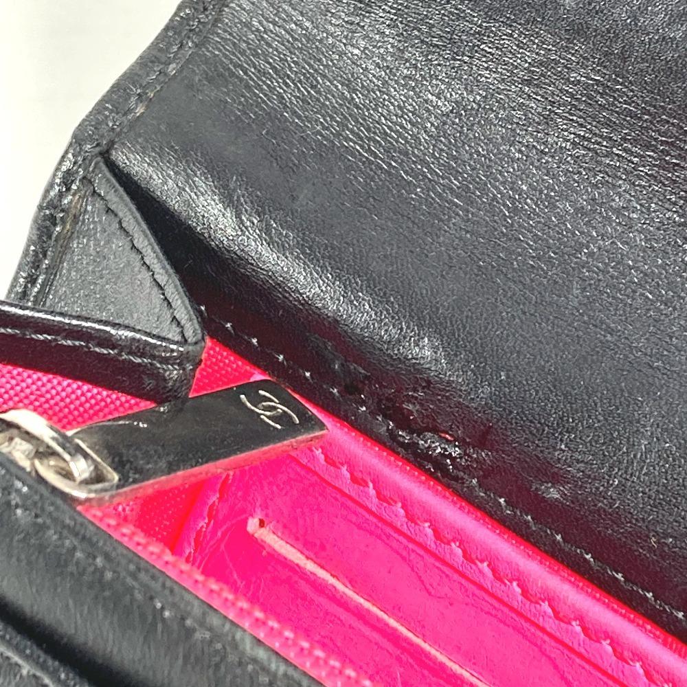 Chanel Cambon Line CC CC Mark Bifold Logo Compact Wallet Flap Folded Wallet