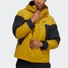 Adidas Color-Block Hooded Down Jacket Men Outerwear Yellow H23091