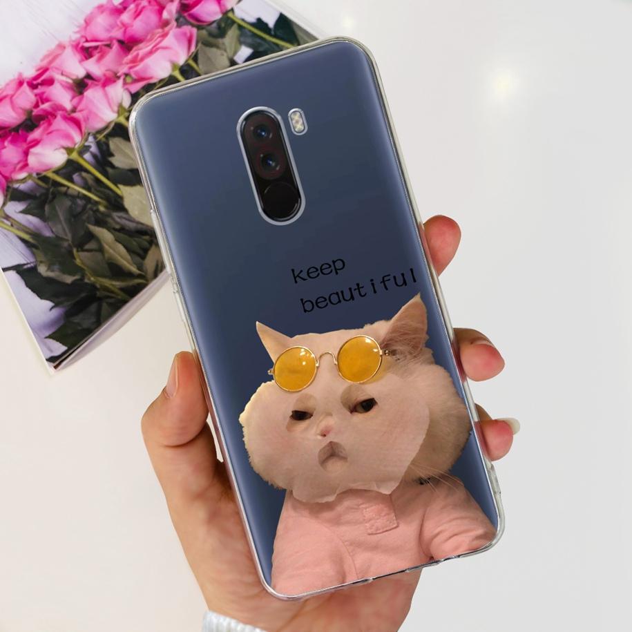 Para Xiaomi Pocophone F1 Funda Poco F1 Moda Flor Cubierta Silicona Suave Delgada Funda de Teléfono Para xiaomi Pocophone F1 Global F 1 Funda