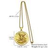 Archangel St.Michael Protect Us Pendant Necklace for Women Men Stainless Steel Christian Saint Michael Medal Chain Jewelry Gift