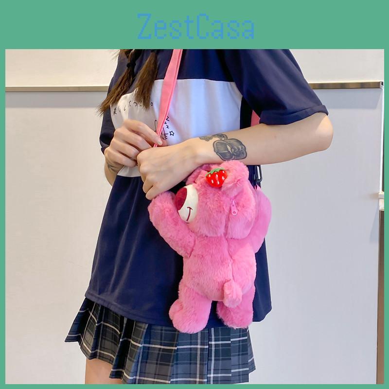Cartoon Lotso Cute Crossbody Bag Adorable Plush Toy Girls Child Accessory Fun
