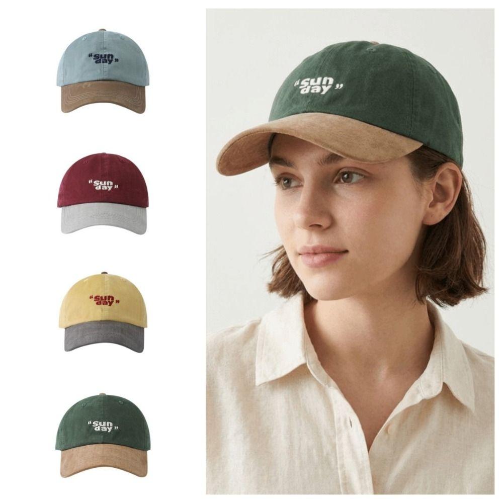 Cotton Vintage Baseball Cap Korean Style Teenagers Hat Retro Letter Embroidery Baseball Hat  Summer