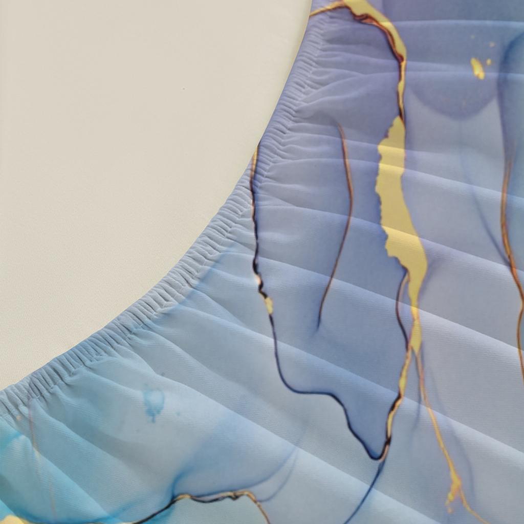 Abstract Art Fitted Sheet Set Blue Pink Purple Gold Marble Pattern Bedding With Pillowcases For Bedroom