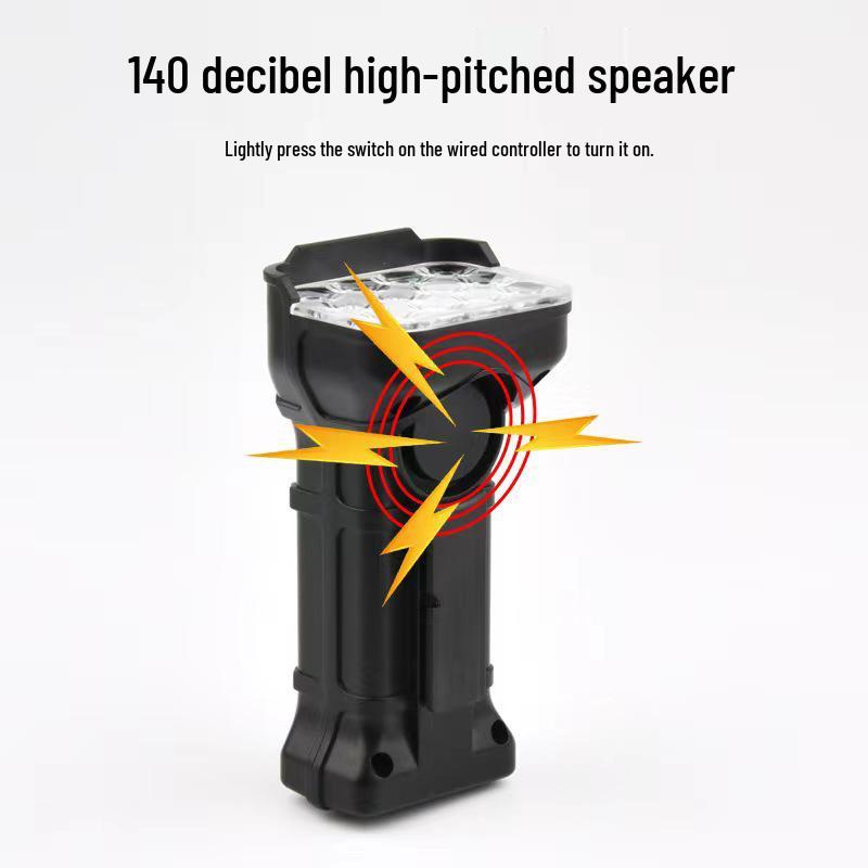 12-LED Bike Front Light & Digital Display Horn Set