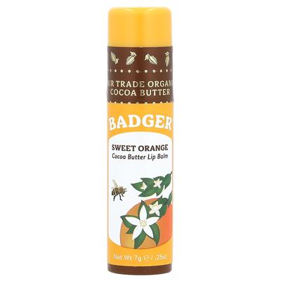 Badger, Cocoa Butter Lip Balm, Sweet Orange, .25 Oz (7 G)