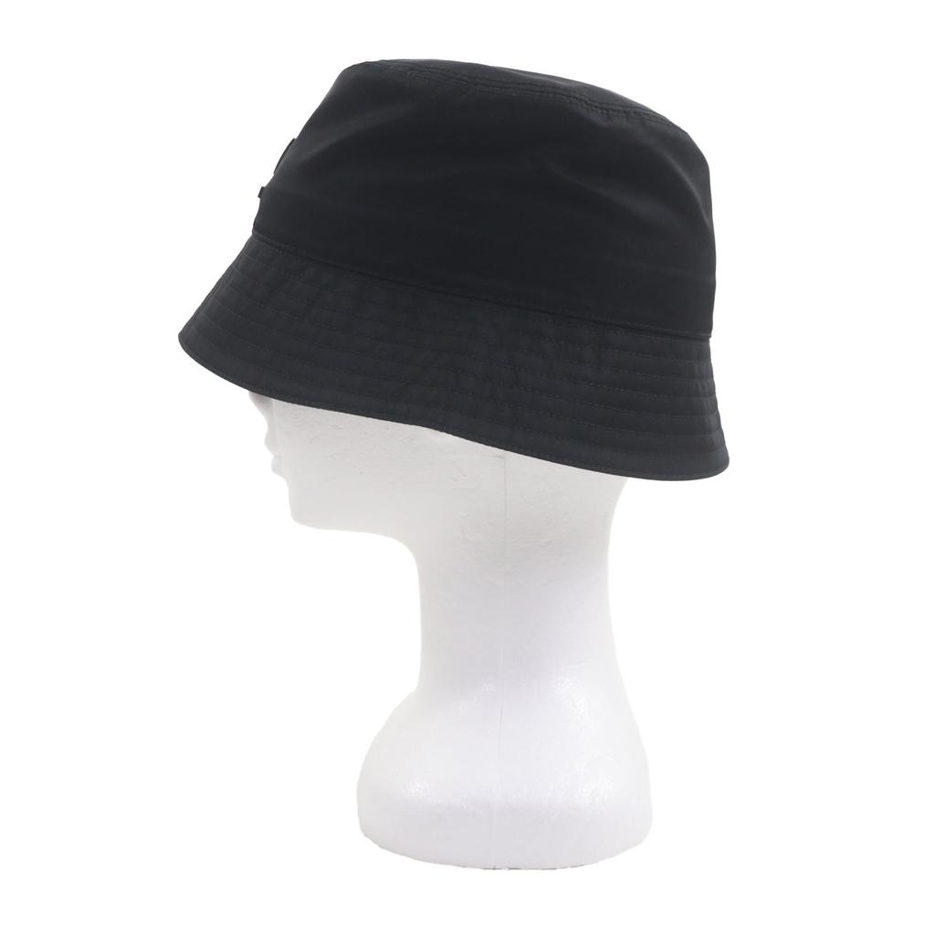 Excellent PRADA Hat With Logo Hat Bucket Black Recycled Polyamide Mens S 2HC137 Used