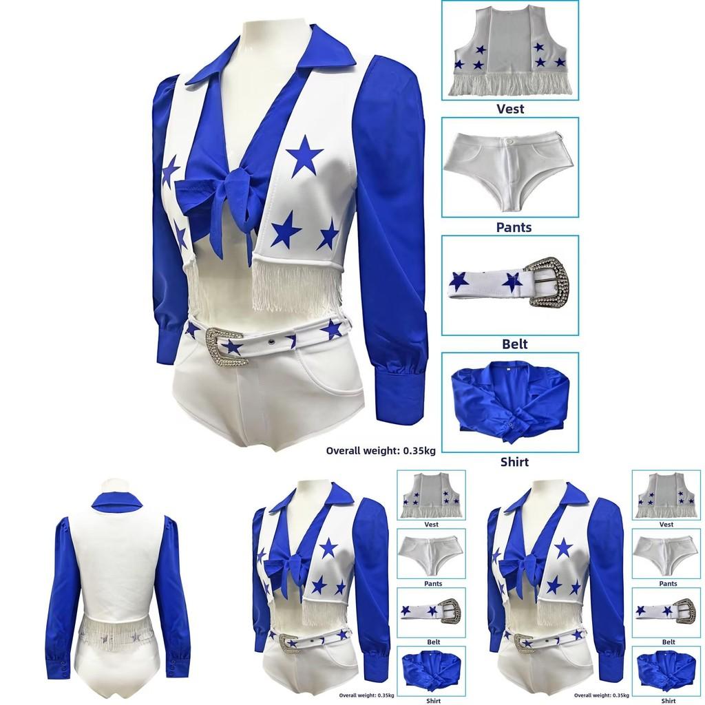 Football Match Cheerleader Girl Performance Costume Set For Cheerleading And Festive Activities