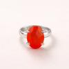 Red Carnelian Oval Statement Ring, 925 Sterling Silver Jewelry, Handmade Bohemian Minimalist Ring for Women