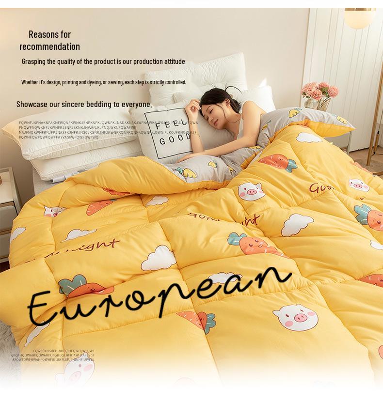 All-Season Machine Washable Cotton Quilt for Dorms: Perfect for Spring, Autumn, and Winter In Twin or Double Sizes