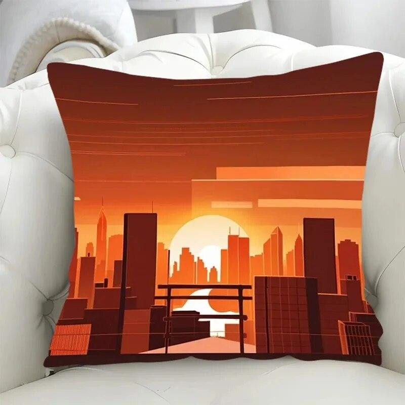 Car Living Room Sofa Cushion Cover Simple Couple Character Scene Pillow Cover Luxury Home Decoration Pillow Cover