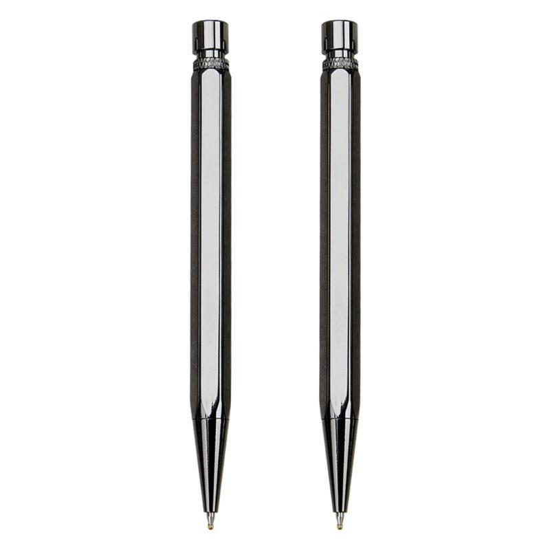 2Pcs Novelty Hexagonal Ballpoint Pen Retractable Ballpoint Pen Business Signing Pen Smooth to Write Metal Ballpoint Pen