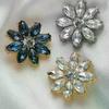 5Pcs Luxury And Beautiful Flower Inlaid Rhinestone Metal Buttons Clothing Gift Boxes Scarves Hats DIY Decorative Accessories