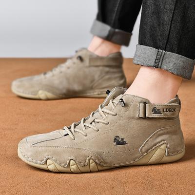 Lederen Casual Sneakers Voor Mannen Motorschoenen 2023 Nieuw In Waterdichte Hoge Top Mannen Boors Luxe Jurk Loafers Schoenen Schoeisel