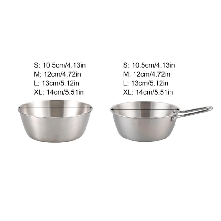 Metal Salad Bowls Restaurant Seasoning Bowl Food Container Noodles Bowl Condiment Container for Camping, Hiking, Picnic