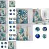 Fun And Stylish Bathroom Essential With Washable Turtle Octopus Shower Curtain And 12 Easy-install Hooks