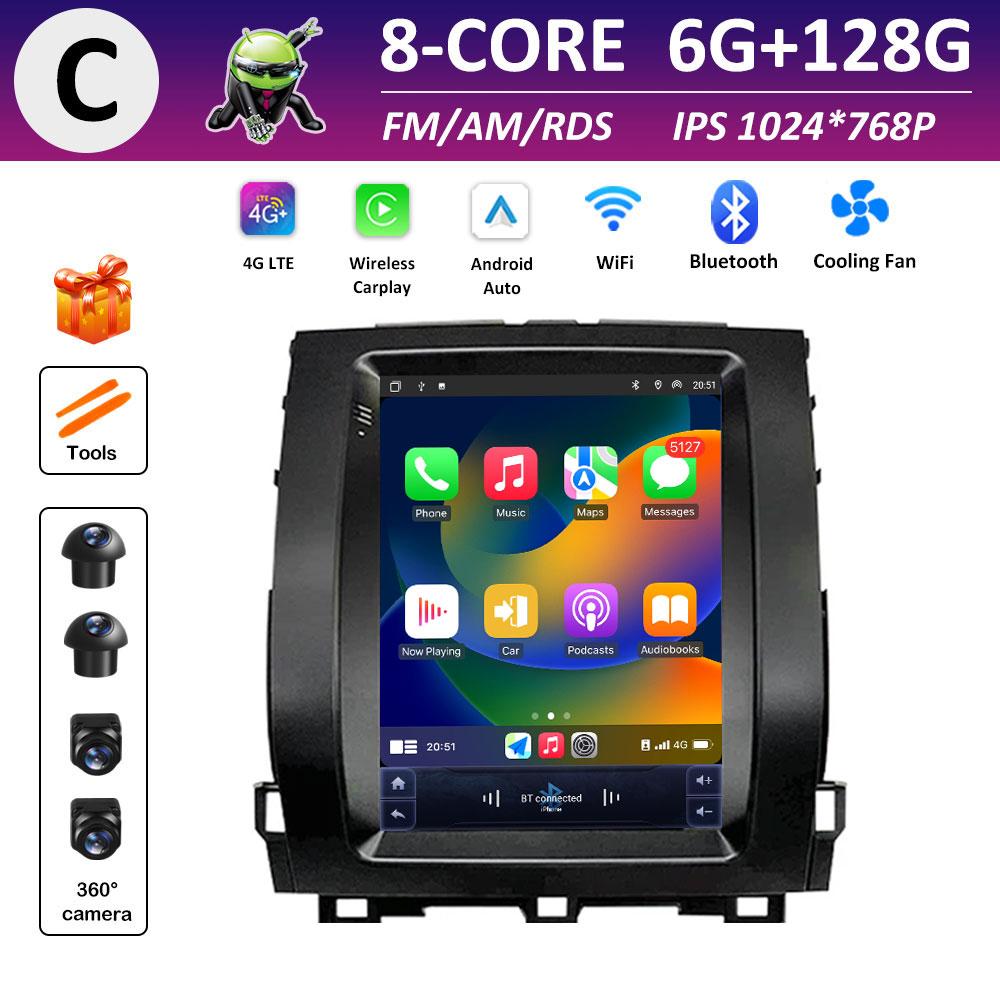 IPS Touch Screen for Toyota Land Cruiser Prado 120 2002 2003 2004 2005 - 2009 DSP Stereo Android Auto Wireless Carplay GPS Navi