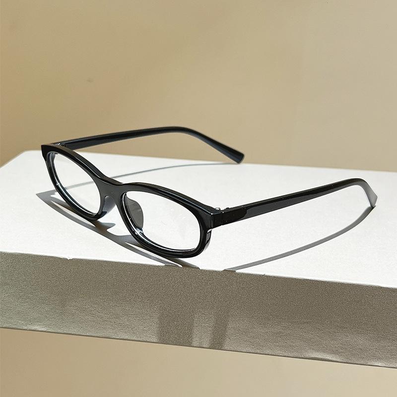 

Fashion Clear Lens Glasses Hip-Hop Small Oval Eyewear Retro Hip Hop Glasses Lightweight Blue Light Blocking Glasses For Street чёрный