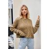Maglione da donna autunno e inverno girocollo girocollo in corda con bottoni intrecciati maglione lavorato a maglia pullover sciolto con ago grosso maglione di grandi dimensioni