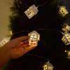 Warm White Christmas LED String Lamp 10 LED Lights Waterproof Mini Wood House Lamp String USB/Battery Operated 2M Length