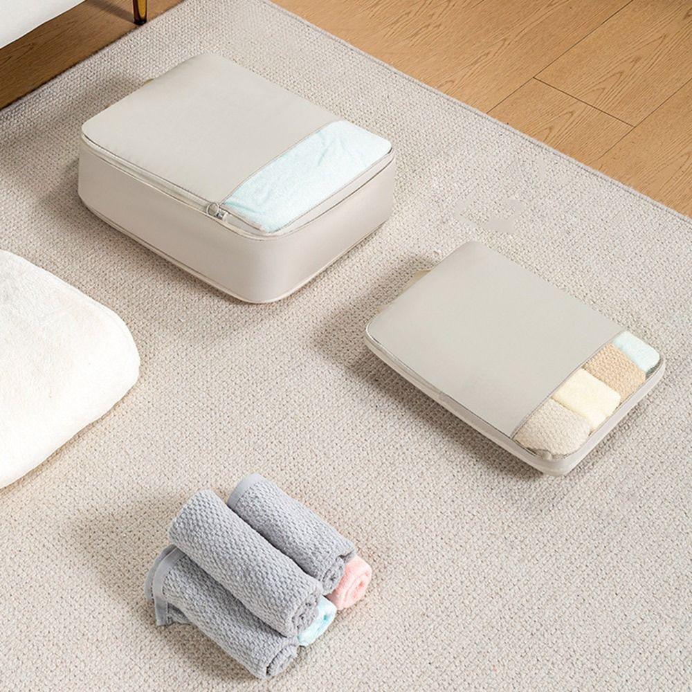 Space Saving Compression Storage Bag with Handle Portable Clothes Packing Cubes Bag Transparent Window Large Capacity