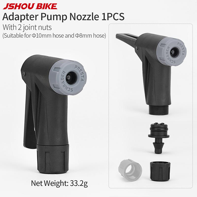 JSHOU BIKE Bicycle Pump Nozzle Adapter for Bike Floor Pump AV FV Hose MTB Road Bike Pump Replacement Valve Head Pump Parts Adapter Pump Nozzle