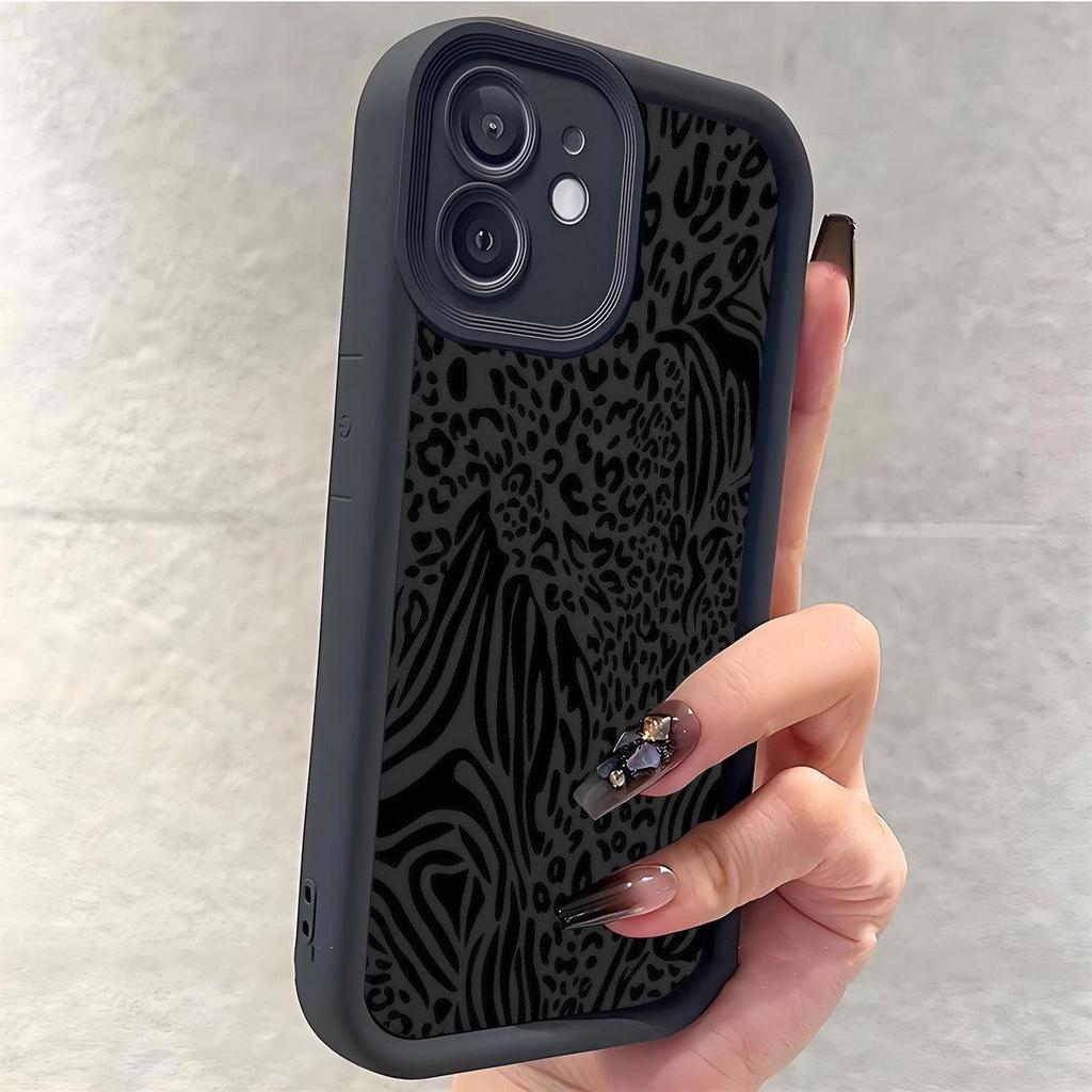 Black Leopard Groove Staircase Phone Case for iPhone 14/15/16/17 Pro Max