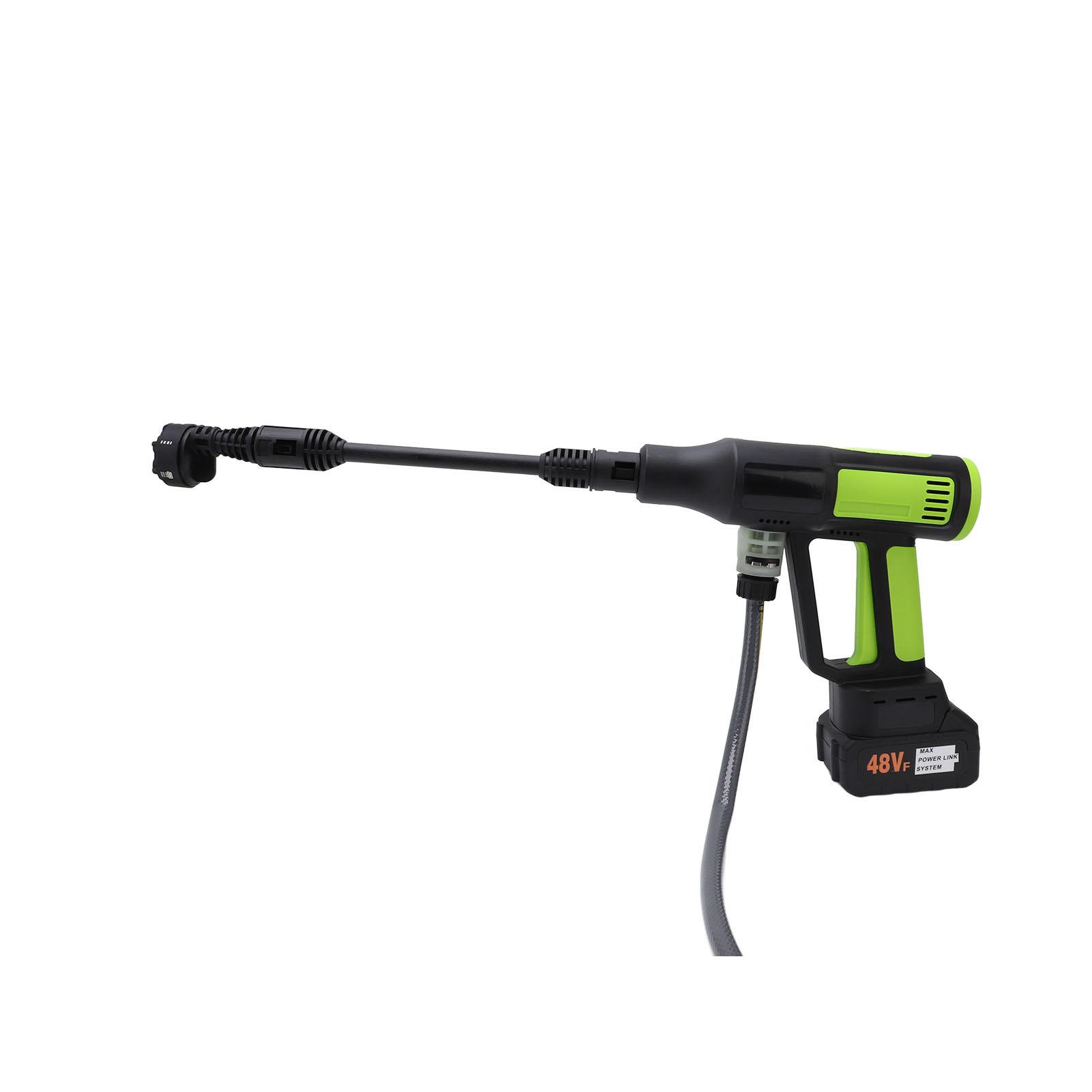 

Беспроводная мойка высокого давления 21 В, мойка с питанием от аккумулятора, с насадкой 6 в 1, удлинительной штангой, 4 передачи, сенсорный экран, 10 м зелёный