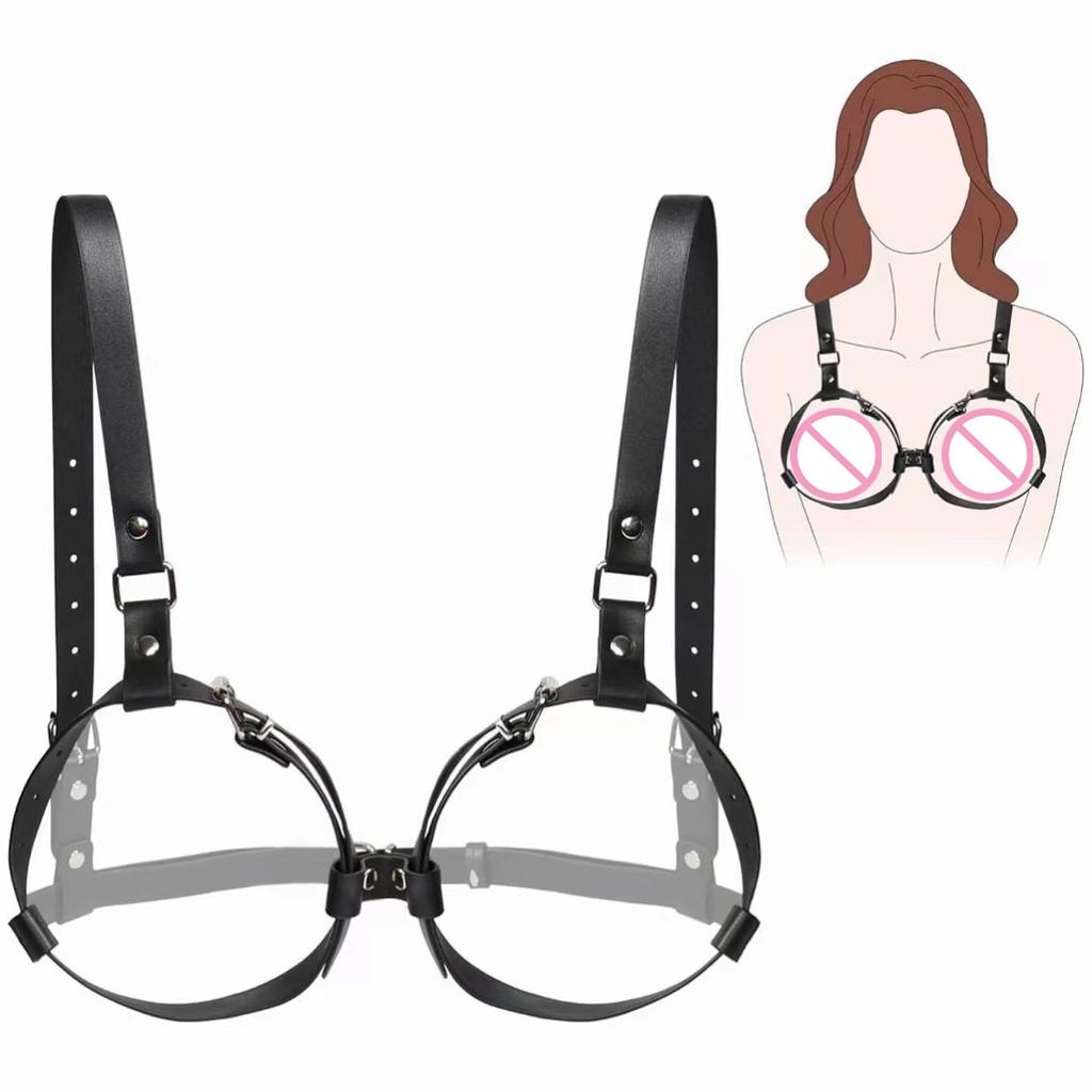 Sexspiel Offener BH-Gurt Frau Brust Fetisch Spiele Dessous SM Sklaven-BH Hebe-Sextoy-Kits PU-Leder Bondage-Ausrüstung 18+ Sex