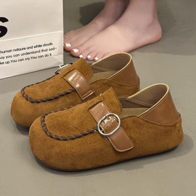 Women Flats Platform Loafers Shoes Fashion 2025 Winter Suede Shoes Classical Buckle Sneaker New Trends Casual Zapatillas Mujer