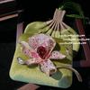 Vintage Floral Brooch With Red Zircon Bird Motif 18K Gold Plated Womens Elegant Pin Wedding Party Decor