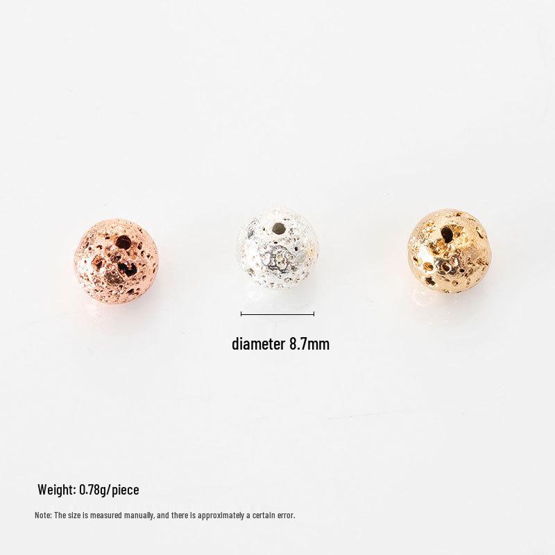 50 Volcanic Stone Round Beads for DIY Jewelry, Earrings, Bracelets, Apparel, Bags & Accessories