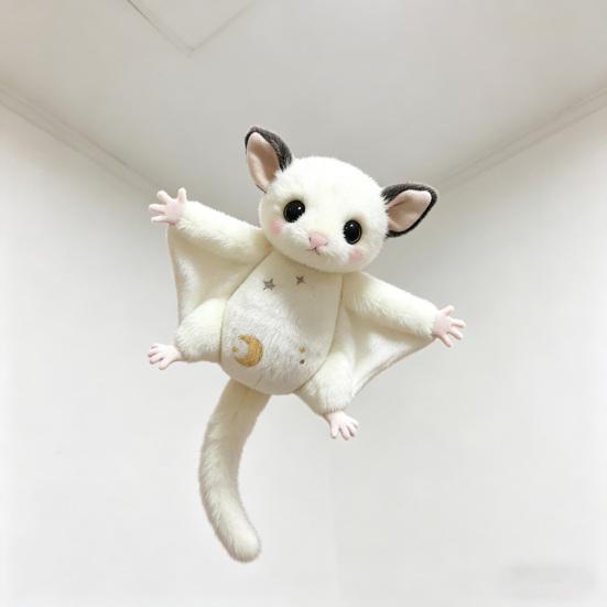 Portachiavi Peluche Scoiattolo Volante Morbido Peluche Glaucomys (Sugar Glider) Ciondolo per Borse Zaini Carina Mini Bambola Animale Regalo per Bambini