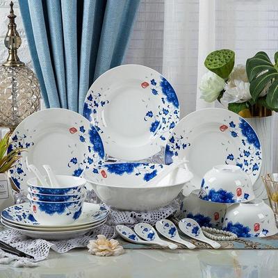 Jingdezhen Blue and White Porcelain Dinnerware Set