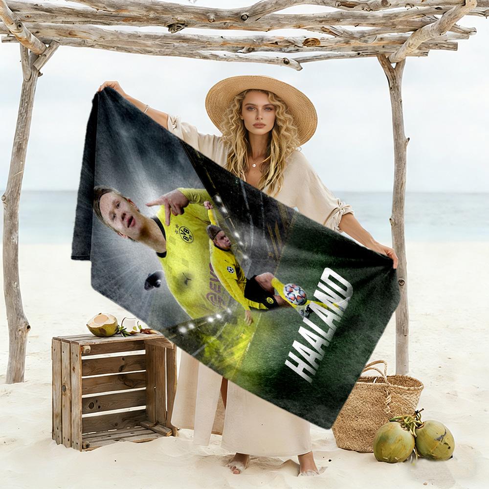 Haaland Beach Towel Quick-Dry Soft Microfiber Comfortable Lightweight Suitable for Swimming, Gym, Camping, Yoga Vacation