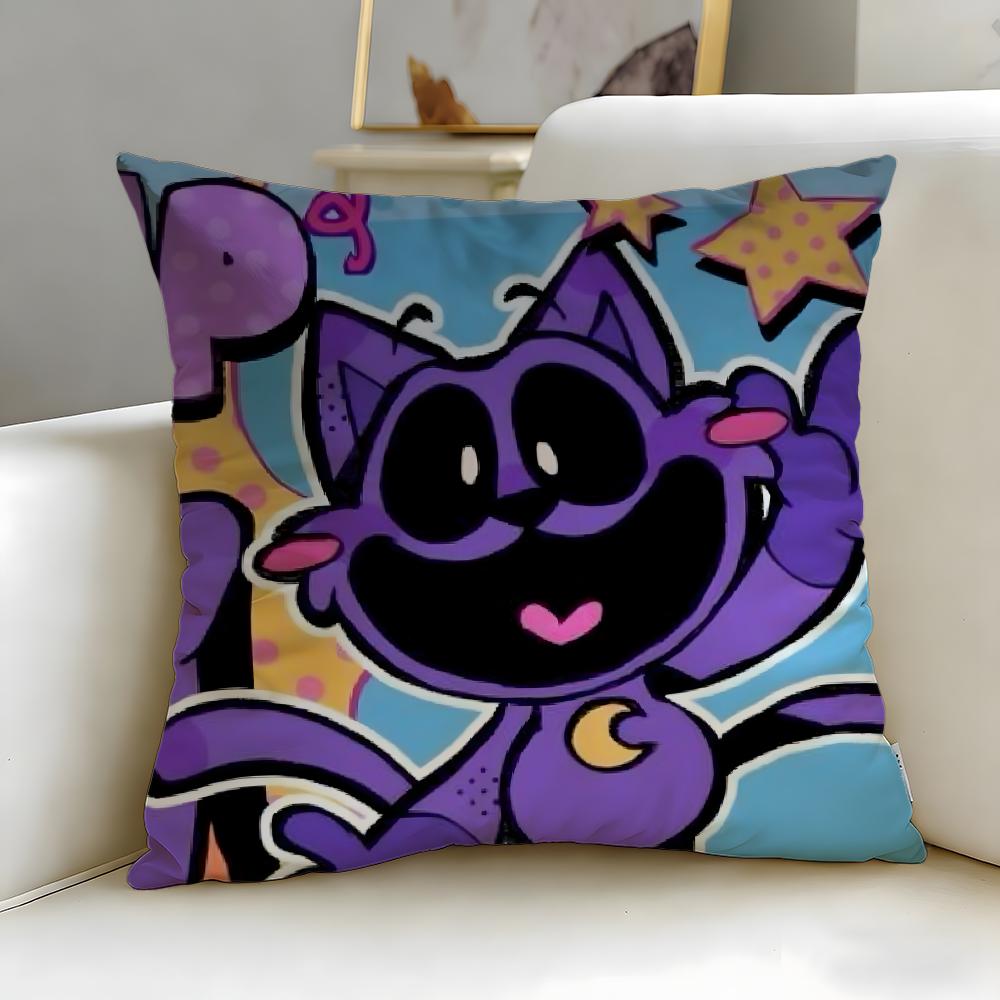 popular cartoon character Catnap Cushion Cover Soft & Easy-Wash Pillow Case – Versatile for Couch, Bed, Travel and Office