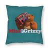 Happy Grizzy And The Lemmings Cushion Cover Sofa Home Decor Cartoon Lemmings Bear Square Throw Pillow Cover 45x45cm