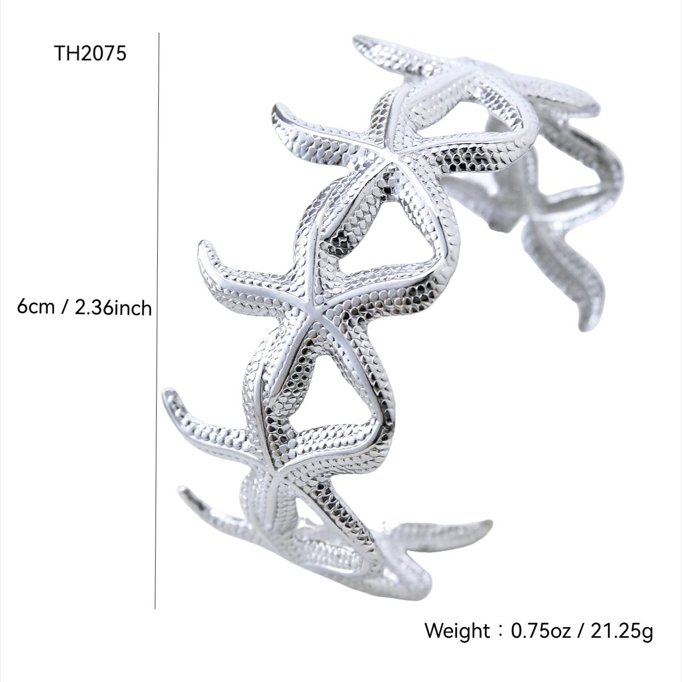 

Летняя пляжная серия Мода Индивидуальность Преувеличенный богемный стиль Нержавеющая сталь с покрытием 18K золота Браслет с морской звездой женский